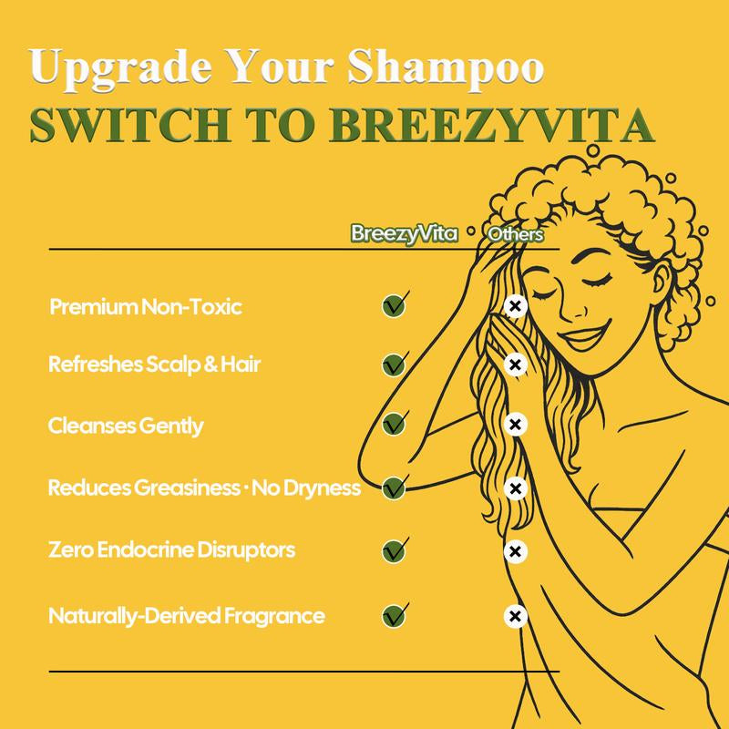 Breezyvita Botanical Shampoo Powder 100% Plant-Based Formula · Gentle Cleansing · Fresh and Non-Greasy · Nourishes Scalp and Hair · Suitable for All Hair Types