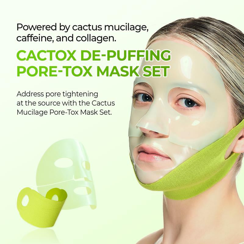 [Dr.Melaxin Official] CACTOX Essential 5-Step Pore Tightening Starter Set with Cactus Cooling Reduce Puffiness & Pore Tightening for Visible Pore Care Skin Repair